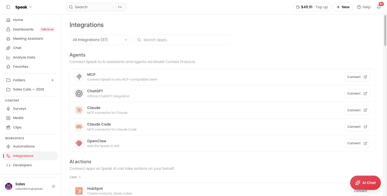The Integrations catalog: MCP, ChatGPT, Claude and app connectors