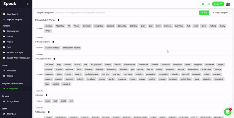 Merged default and custom categories