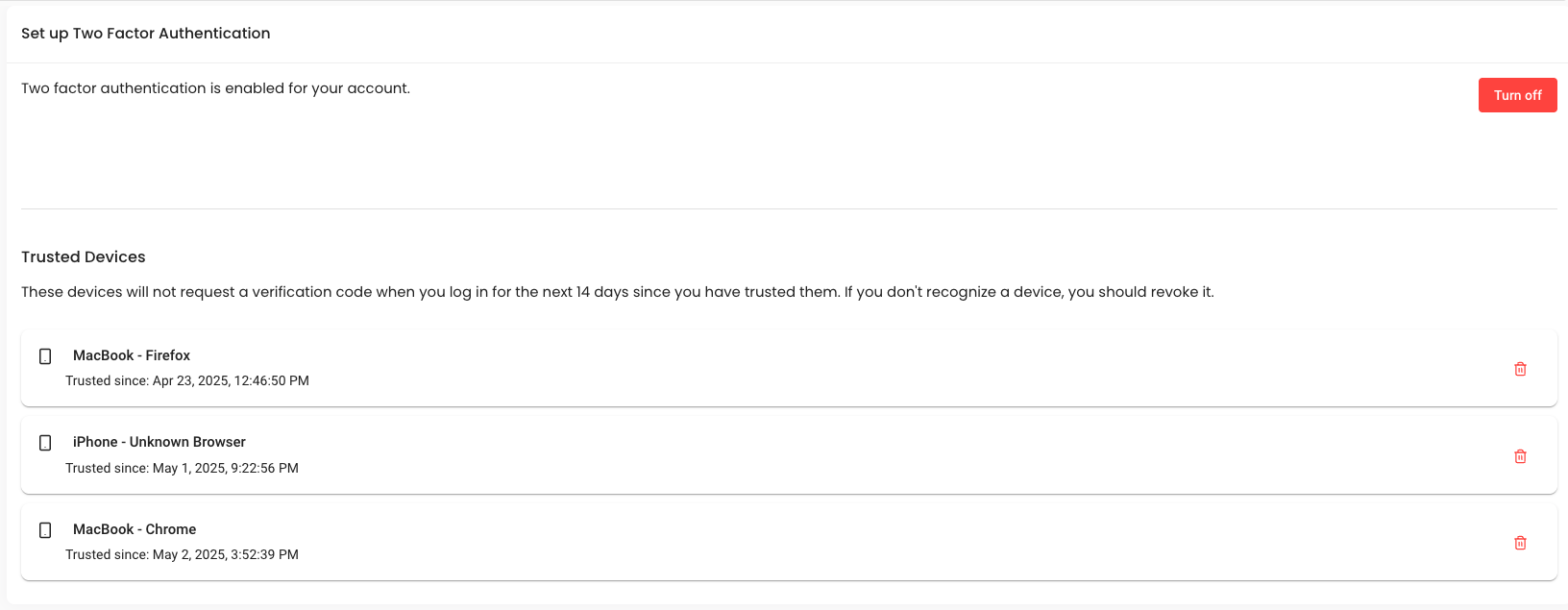 Improved two factor authentication